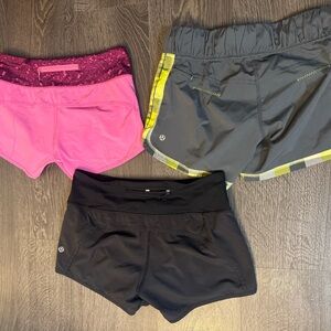lululemon athletica Women's Athletic Shorts - Pink, Black, Gray 3pcs $50